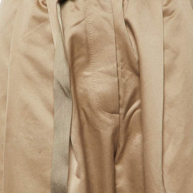 Pre Owned Brunello Cucinelli Beige Cotton Blend Belted Trousers M