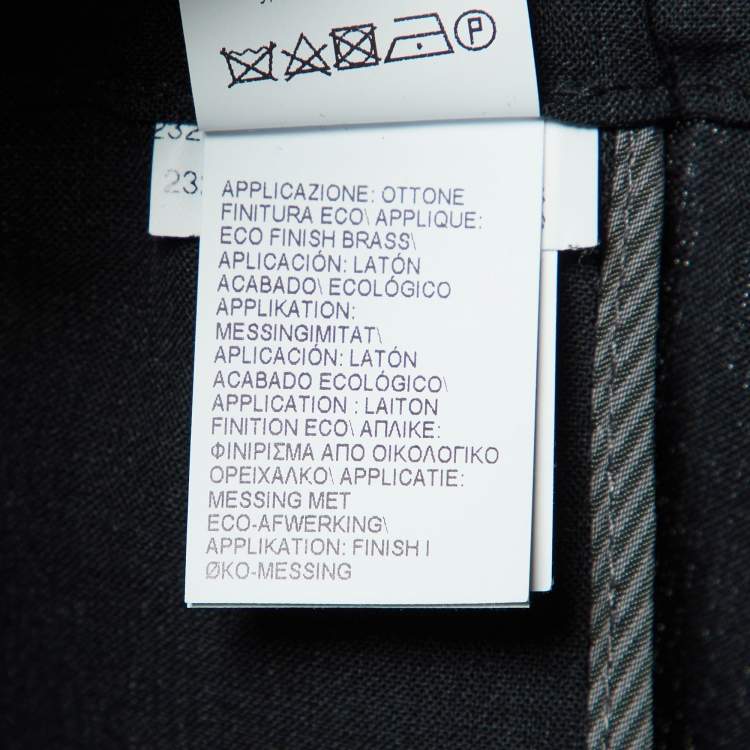 Pre Owned Brunello Cucinelli Black Wool Monili Detail Waist Trousers XL