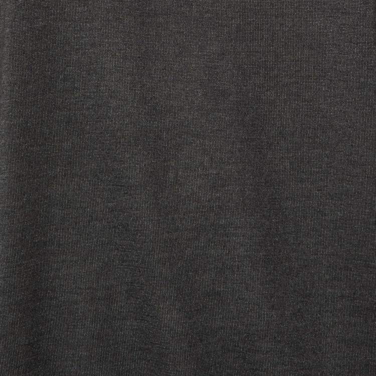Pre Owned Brunello Cucinelli Grey Cashmere Monili Detail Off Shoulder Sweatshirt XXL