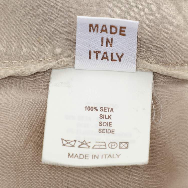 Pre Owned Brunello Cucinelli Beige Silk Wide Leg Trouser M