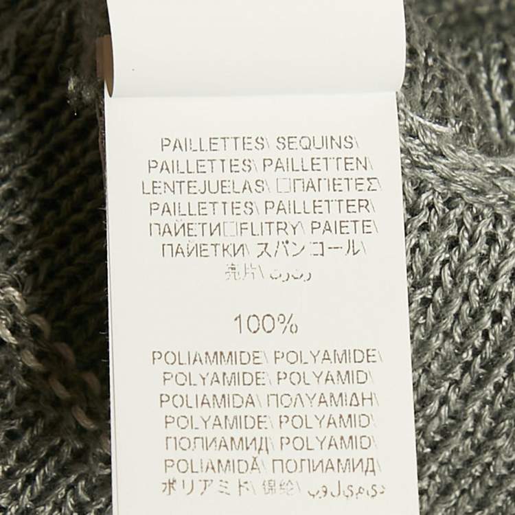 Pre Owned Brunello Cucinelli Grey Sequin Knit Sheer Top M
