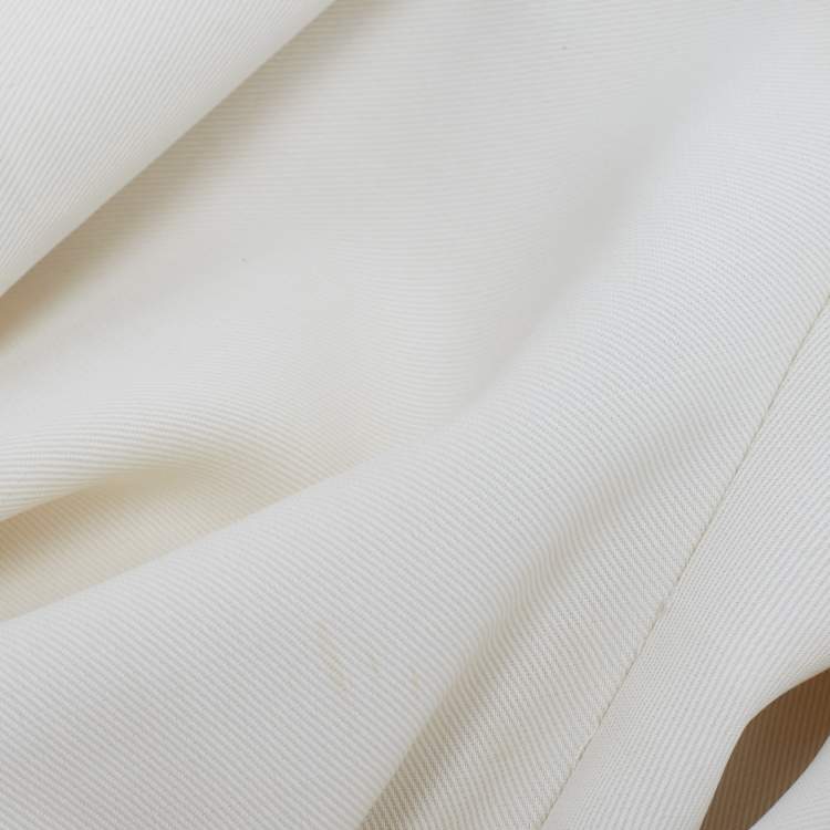 Pre Owned Brunello Cucinelli Off White Fil-coupe Jersey Monili Detail V-Neck Top L