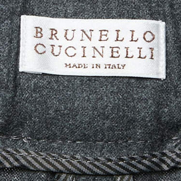 Pre Owned Brunello Cucinelli Grey Wool Trackpants M