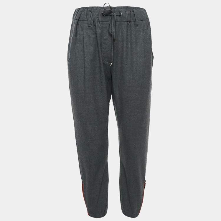 Pre Owned Brunello Cucinelli Grey Wool Trackpants M