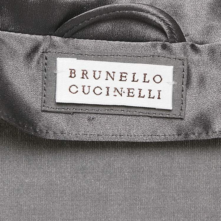 Pre Owned Brunello Cucinelli Grey Cotton Blend Single Breasted Blazer XXL