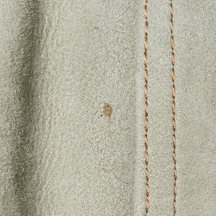 Pre Owned Brunello Cucinelli Light Green Single Breasted Suede Jacket L