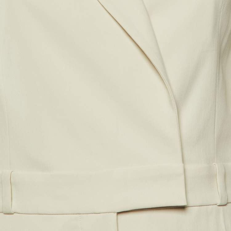 Pre Owned Brunello Cucinelli Light Beige Cotton Monili Detail Jumpsuit S