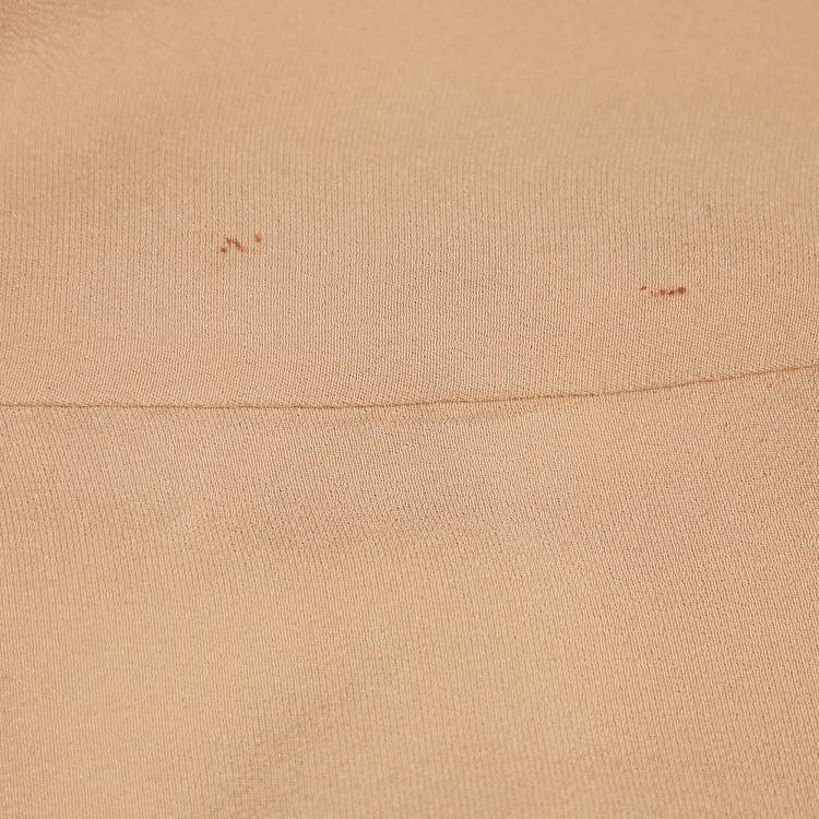 Pre Owned Brunello Cucinelli Light Brown Crepe Belted Trousers M