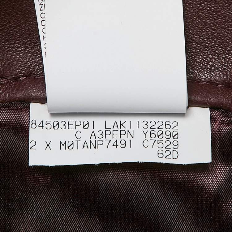 Pre Owned Brunello Cucinelli Burgundy Leather Wide Leg Capri Pants M