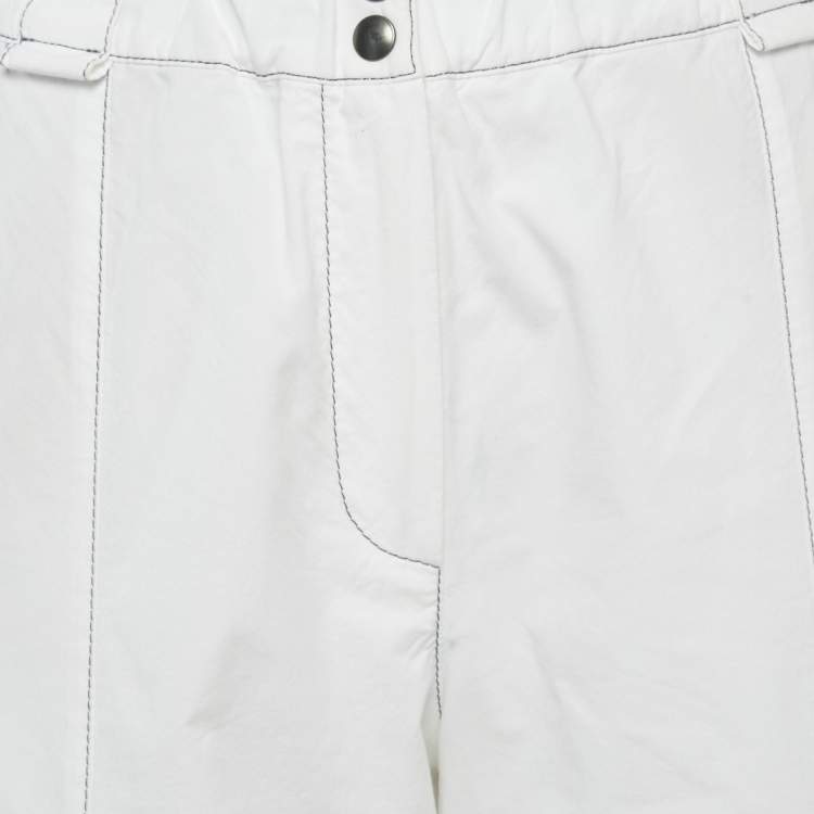 Pre Owned Brunello Cucinelli White Cotton Cargo Pants S