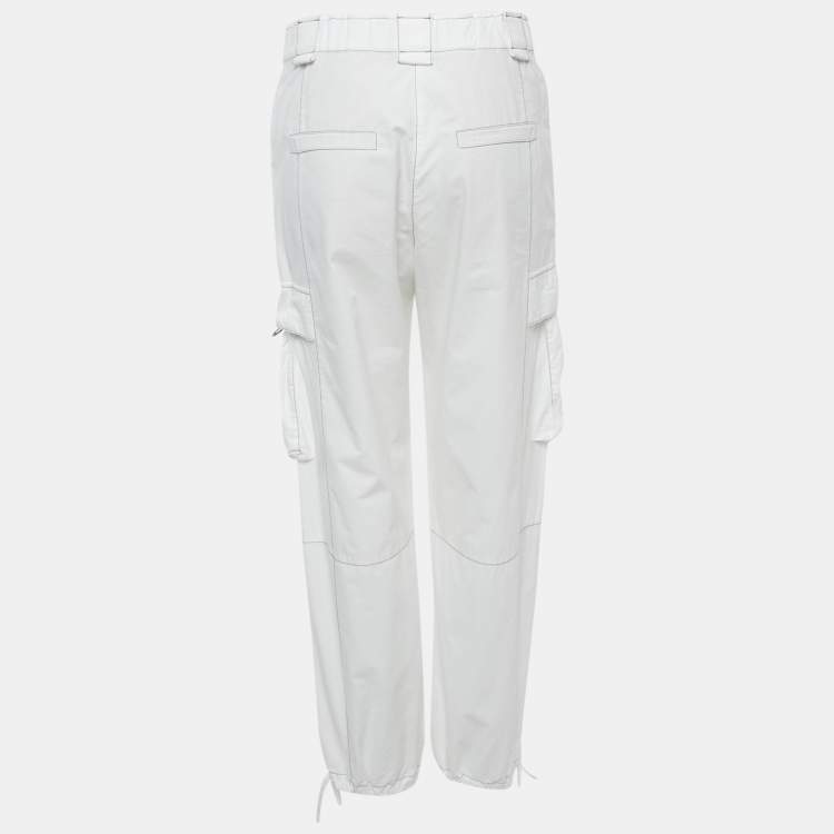 Pre Owned Brunello Cucinelli White Cotton Cargo Pants S