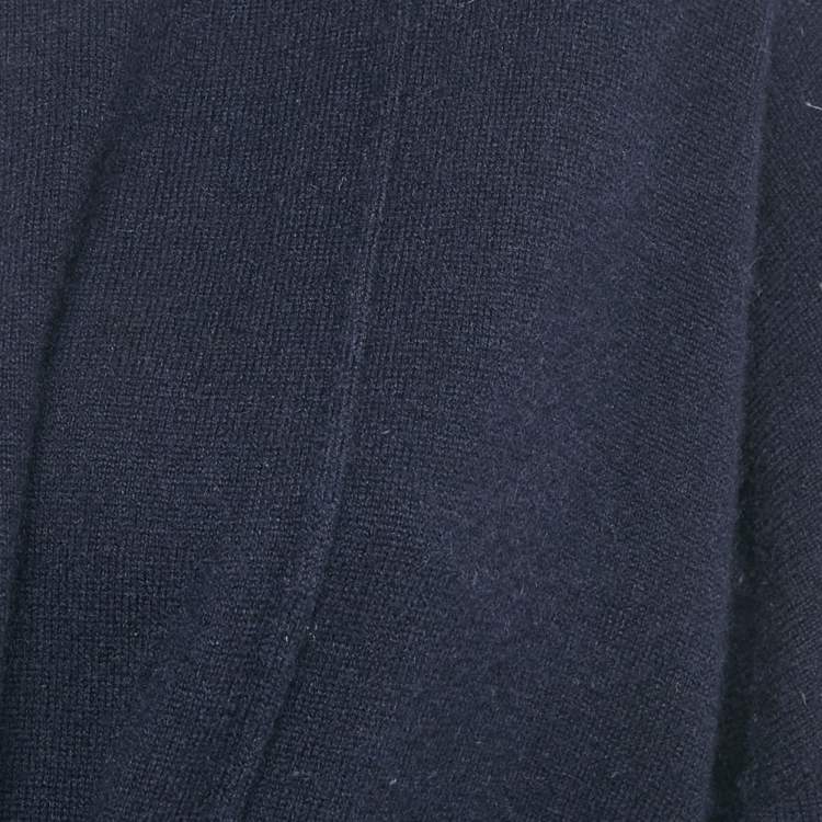 Pre Owned Brunello Cucinelli Navy Blue Cashmere Button Front Cardigan M