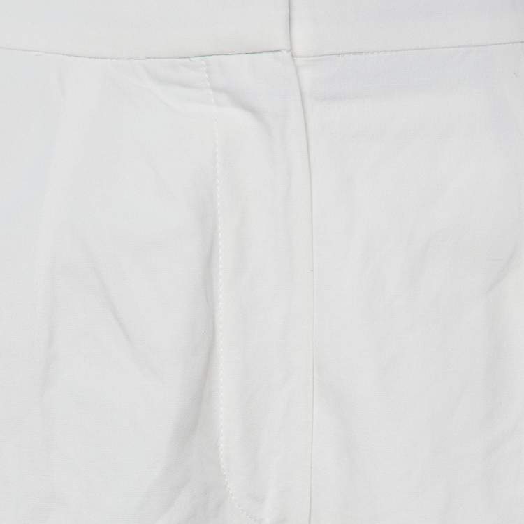 Pre Owned Brunello Cucinelli White Cotton Wide Leg Pants M