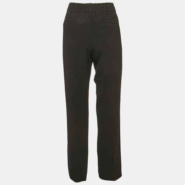 Pre Owned Brunello Cucinelli Black Crepe Trousers L