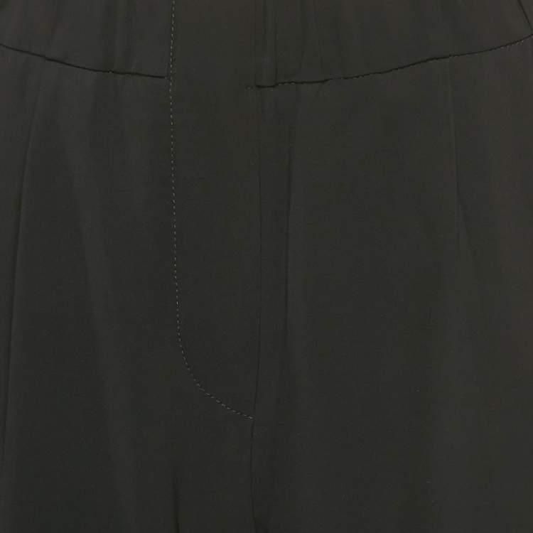 Pre Owned Brunello Cucinelli Black Crepe Trousers L