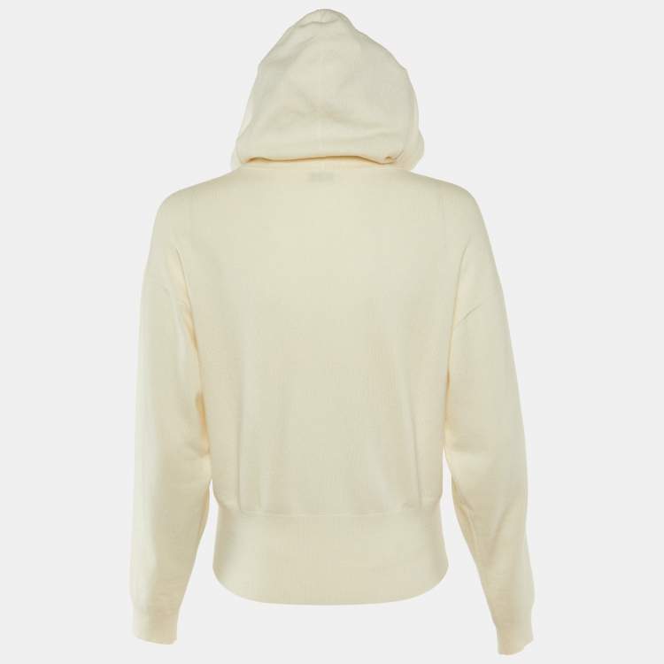 مملوكة مسبقًا Brunello Cucinelli Cream Cashmere Hooded Sweaters L