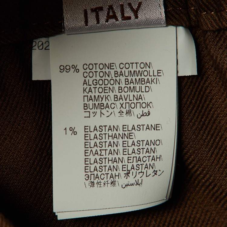 مملوكة مسبقًا Brunello Cucinelli Brown Cotton Belted Trousers S