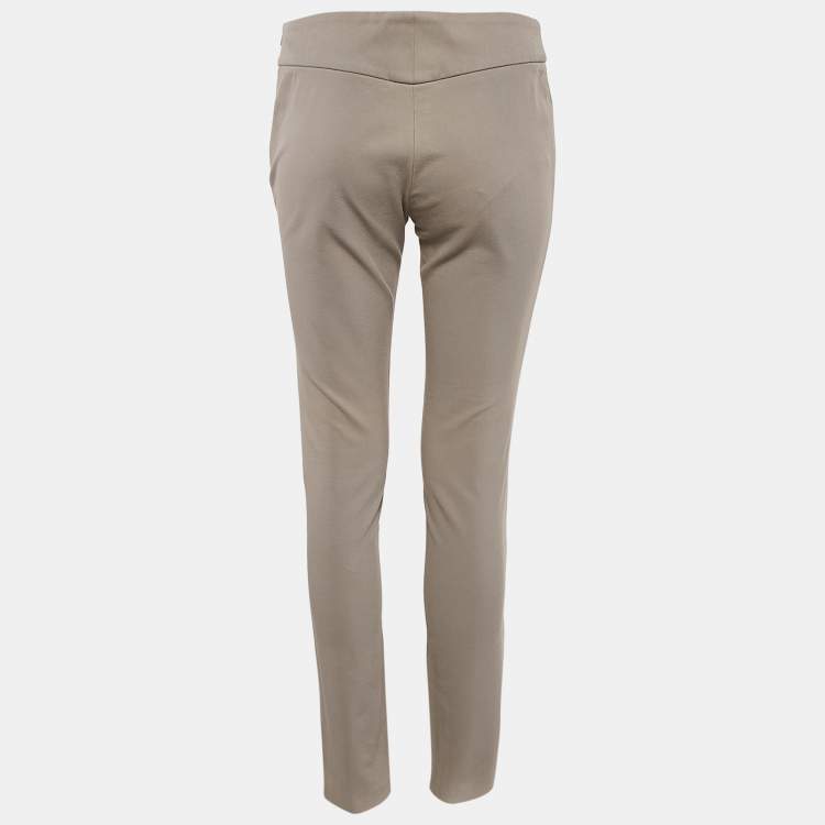 Pre Owned Brunello Cucinelli Beige Stretch Gabardine Trousers S