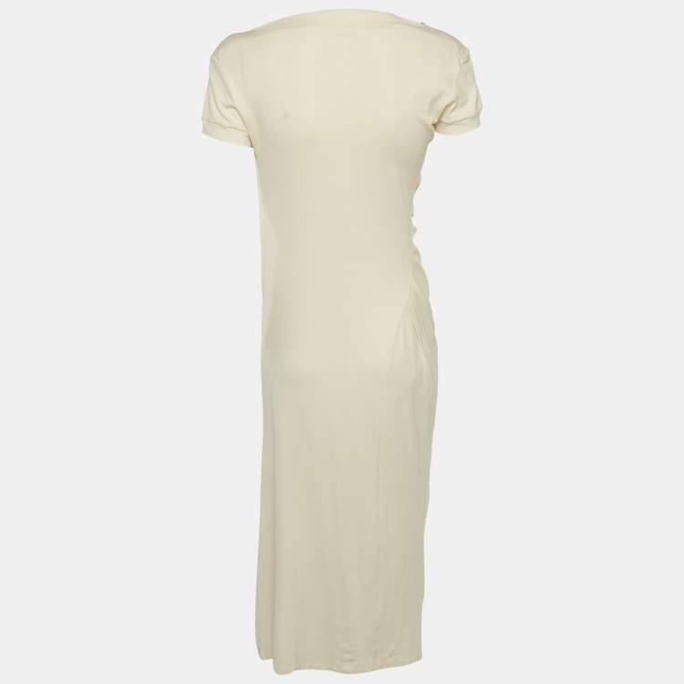 Pre Owned Brunello Cucinelli Cream Cotton Knit Long Dress M