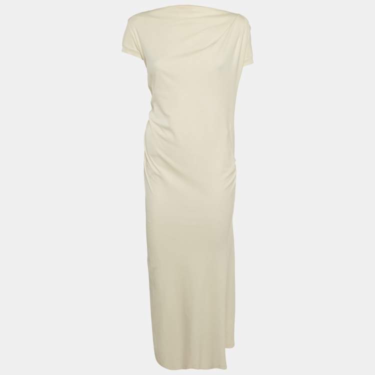Pre Owned Brunello Cucinelli Cream Cotton Knit Long Dress M