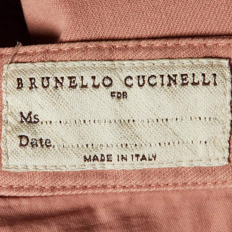 Pre Owned Brunello Cucinelli Pink Denim Monili Cuff Detail Jeans S/Waist 28.5"