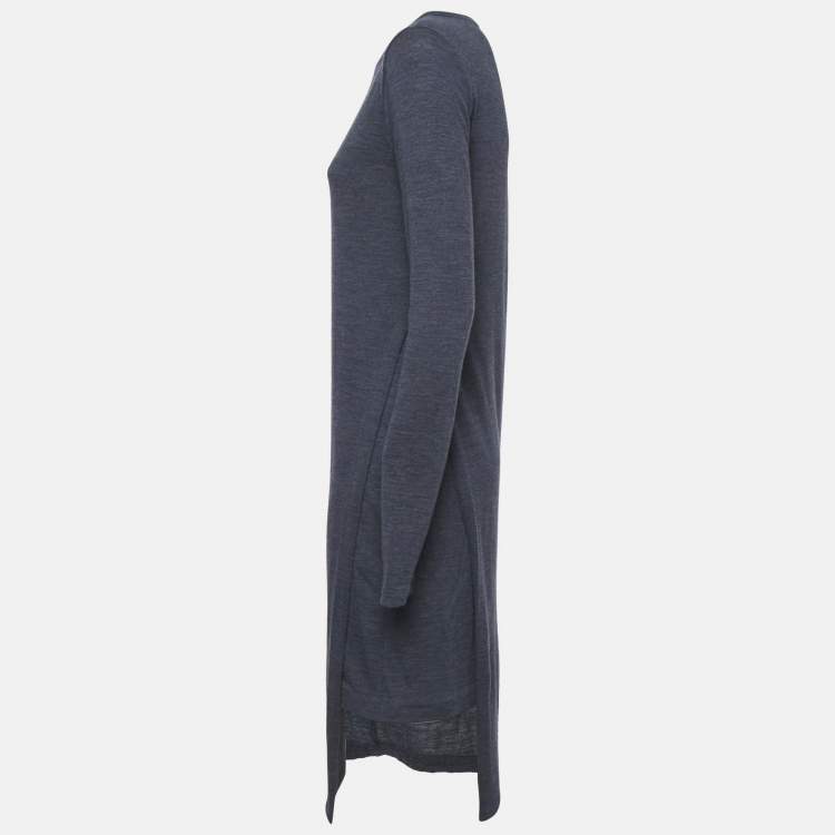 Pre Owned Brunello Cucinelli Blue Jersey Crewneck T-Shirt Dress L