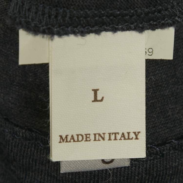 Pre Owned Brunello Cucinelli Blue Jersey Crewneck T-Shirt Dress L