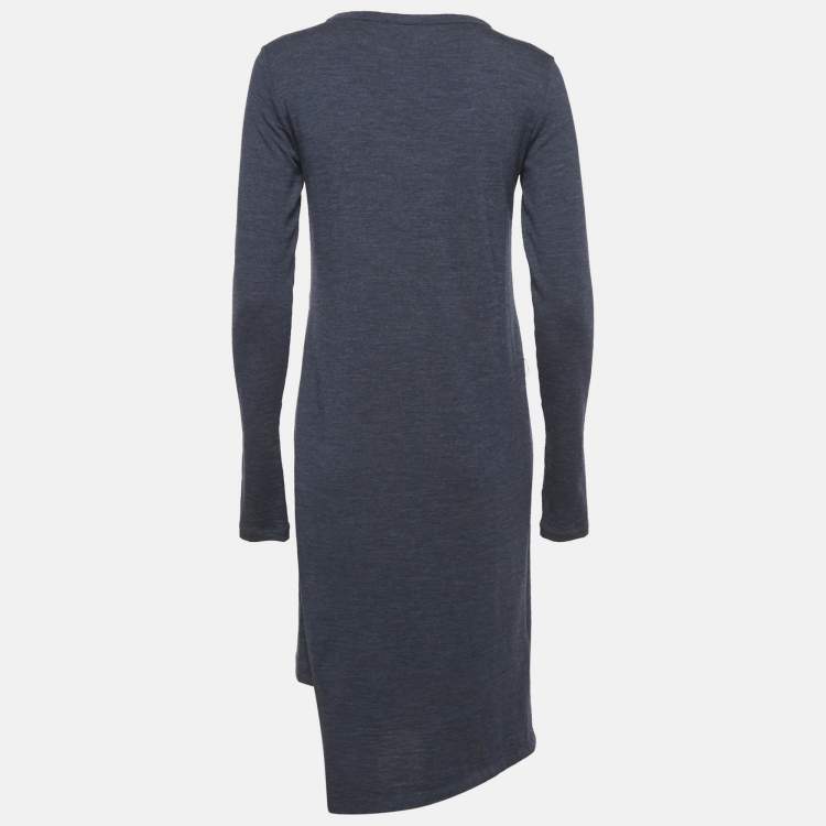Pre Owned Brunello Cucinelli Blue Jersey Crewneck T-Shirt Dress L