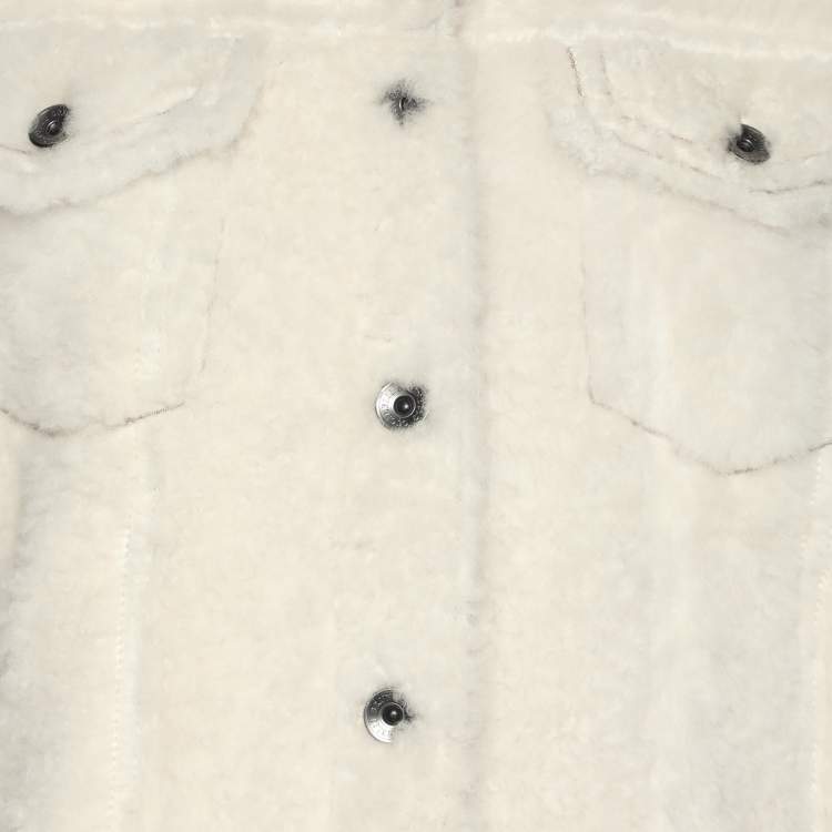 Pre Owned Brunello Cucinelli White Fur Half Sleeve Jacket M