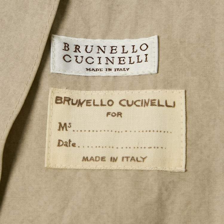 Pre Owned Brunello Cucinelli Grey Cotton Zip-Up Biker Jacket M
