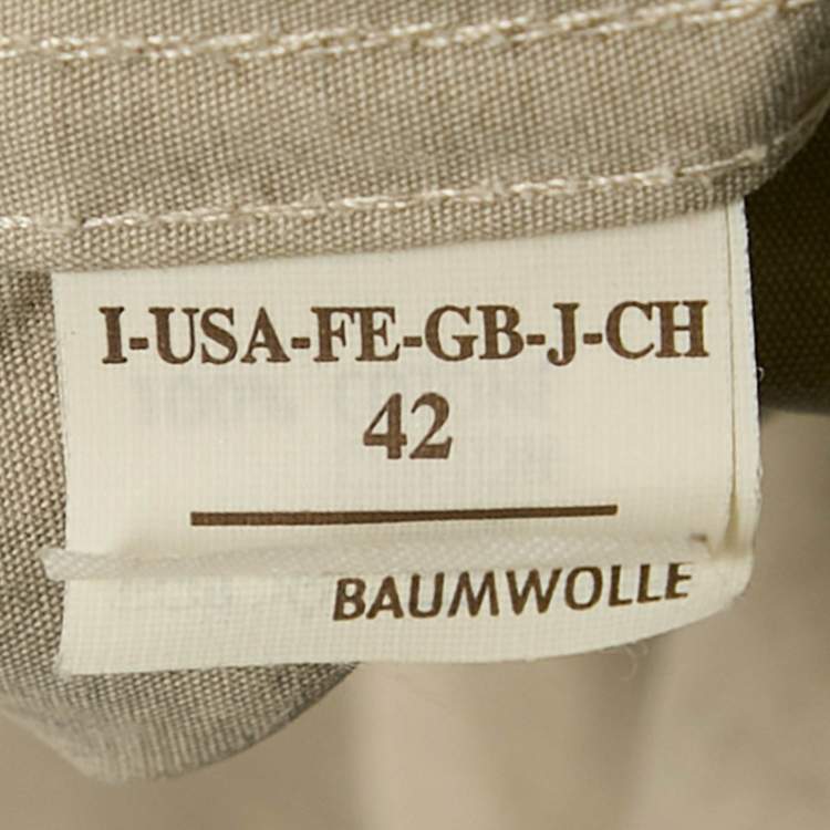 Pre Owned Brunello Cucinelli Grey Cotton Zip-Up Biker Jacket M