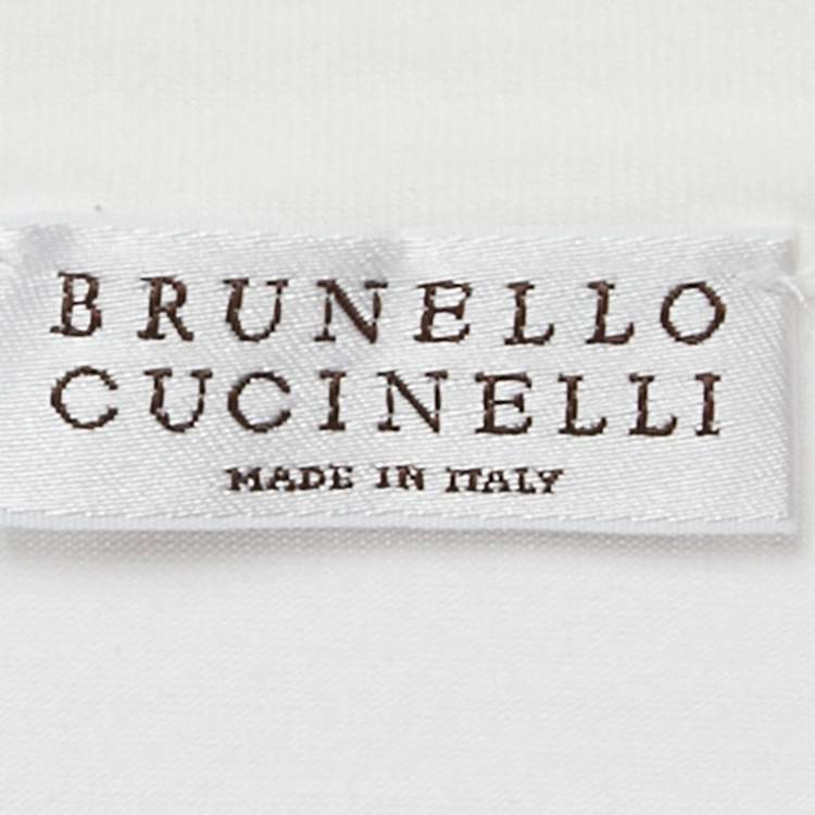 Pre Owned Brunello Cucinelli White Monili Detail Jersey Sleeveless T-Shirt M