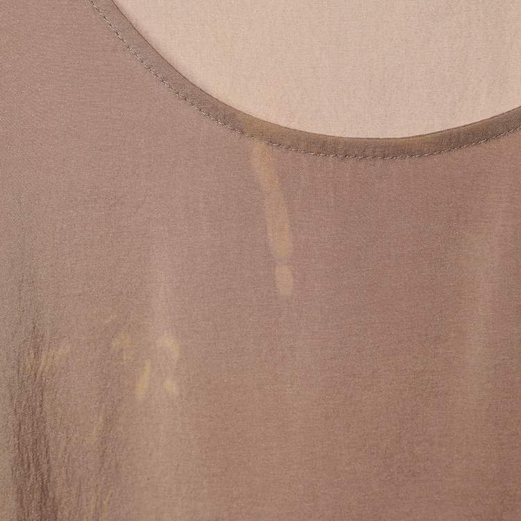 Pre Owned Brunello Cucinelli Mauve Lurex Knit Sleeveless Jumper L 