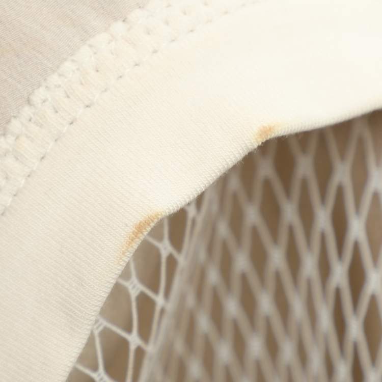 Pre Owned Brunello Cuccinelli Beige Mesh Silk Tank Top XS