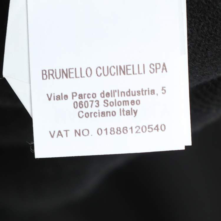 Pre Owned Brunello Cucinelli Black Knit Cashmere High Neck Sweater M