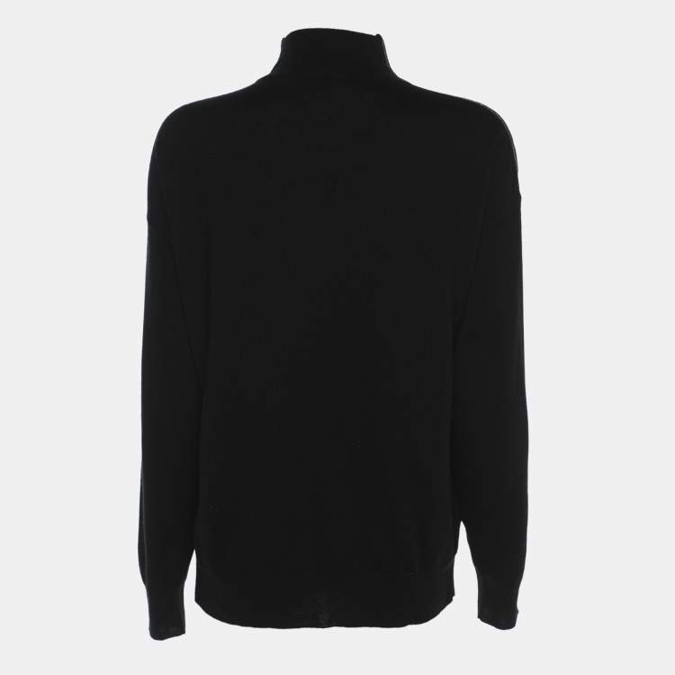 Pre Owned Brunello Cucinelli Black Knit Cashmere High Neck Sweater M