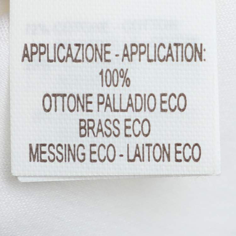 Pre Owned Brunello Cucinelli Off White Jersey Silk Embellished Button Front Shirt XS