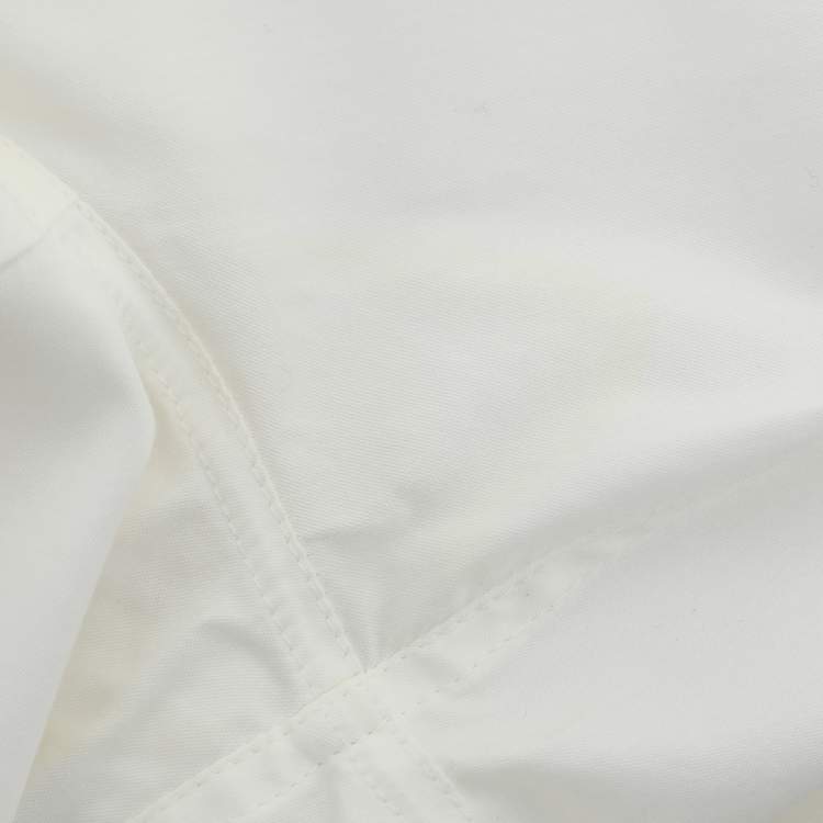 Pre Owned Brunello Cucinelli Off White Jersey Silk Embellished Button Front Shirt XS