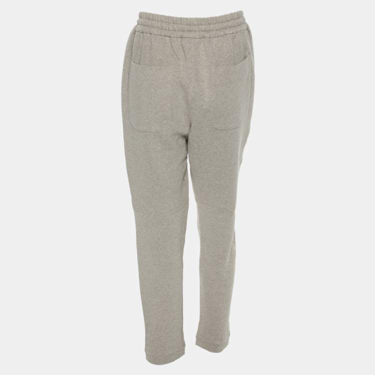Pre Owned Brunello Cucinelli Grey/Silver Jersey Trousers M