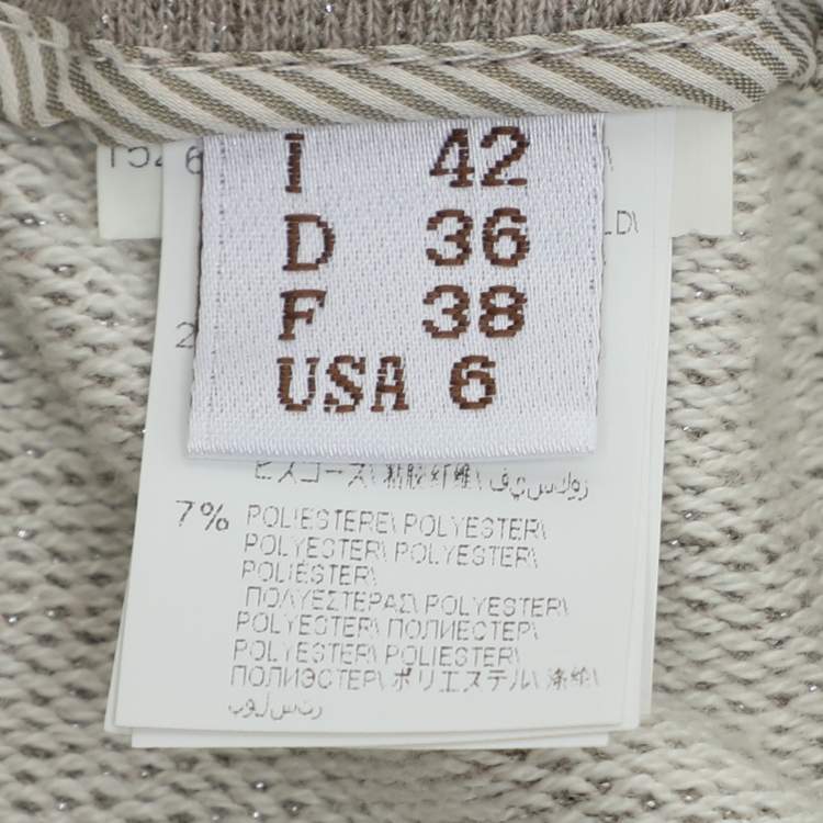 Pre Owned Brunello Cucinelli Grey/Silver Jersey Trousers M