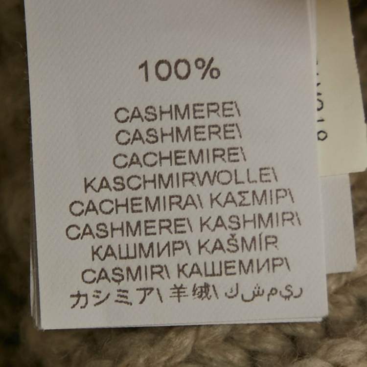 Pre Owned Brunello Cucinelli Grey Cashmere Rib Monile Hooded Cardigan S