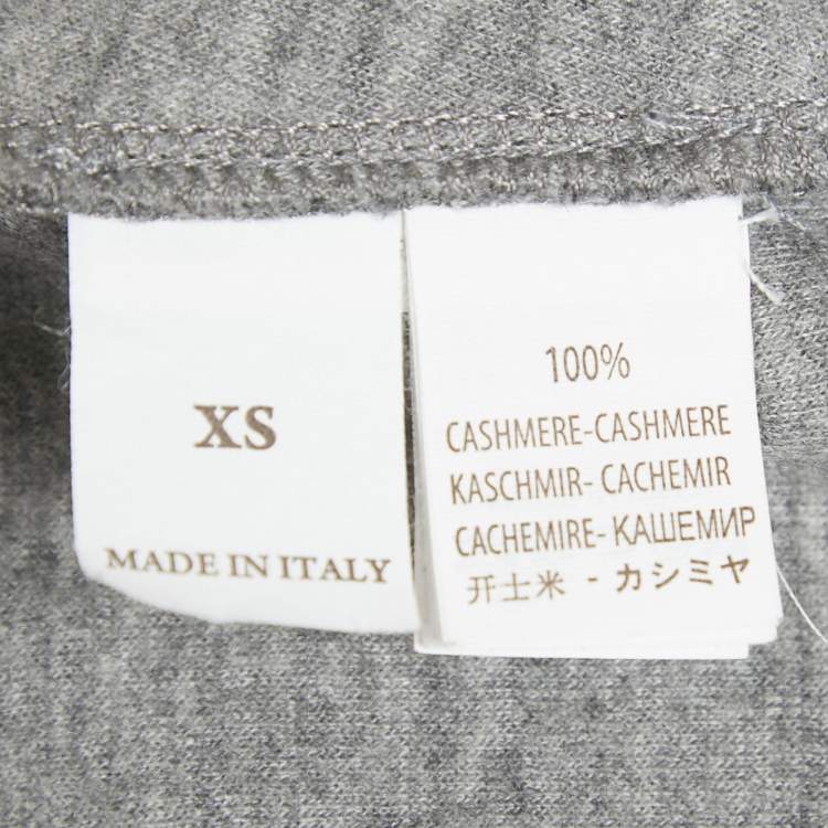 Pre Owned Brunello Cucinelli Grey Cashmere Knit Hoodie and Sweatpants Set XS/S