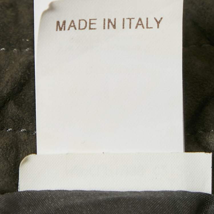 Pre Owned Brunello Cucinelli Olive Green Suede Zipper Detail Trouser M