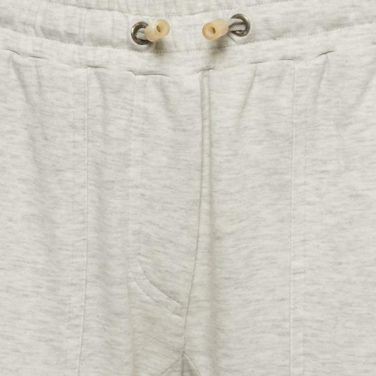 Pre Owned Brunello Cucinelli Grey Melange Cotton Jersey Drawstring Sweatpants XS
