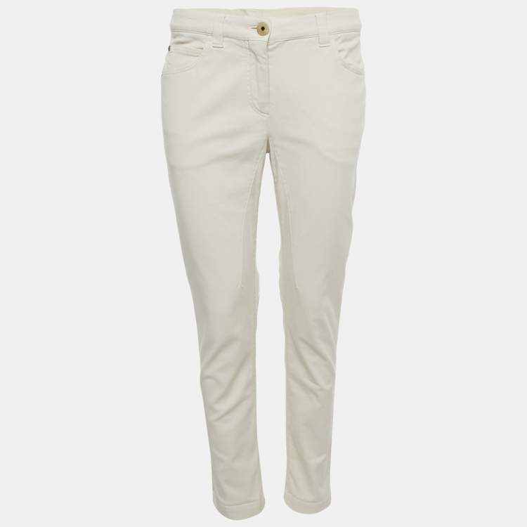 Pre Owned Brunello Cucinelli Beige Denim Regular Fit Jeans S Waist 32" 