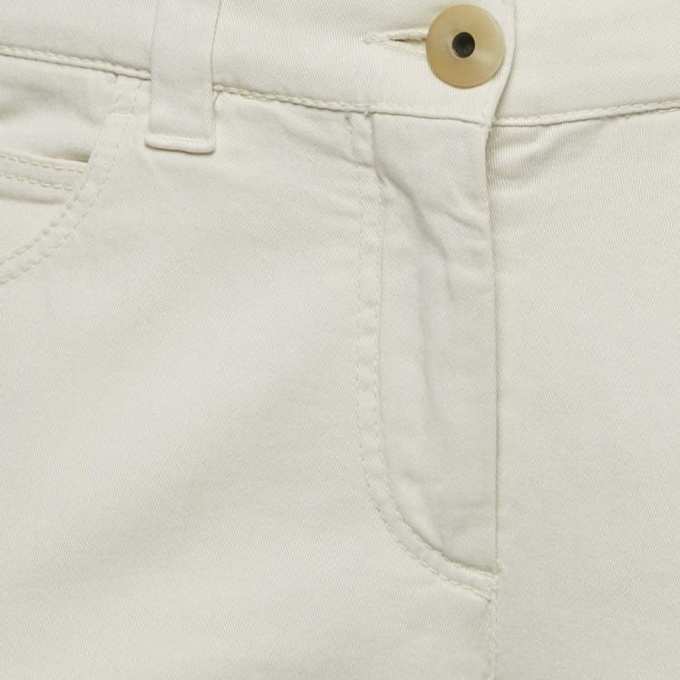 Pre Owned Brunello Cucinelli Beige Denim Regular Fit Jeans S Waist 32" 