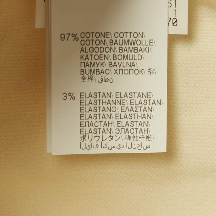 Pre Owned Brunello Cucinelli Cream Cotton Monili Belt Detail Trousers M Waist 32"