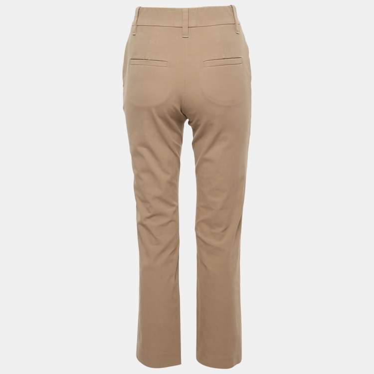 Pre Owned Brunello Cucinelli Brown Monili Detail Cotton Trouser S