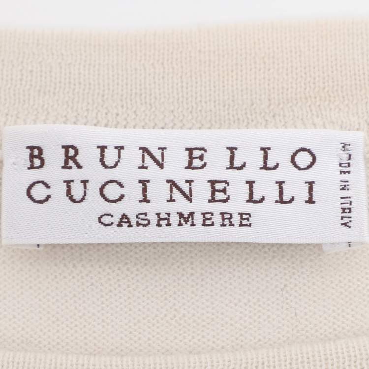 Pre Owned Brunello Cucinelli Light Beige Cashmere Blend Sweater M