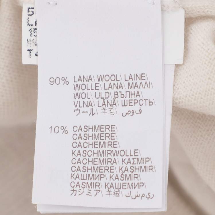 Pre Owned Brunello Cucinelli Light Beige Cashmere Blend Sweater M